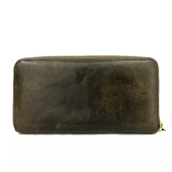 BALENCIAGA Classic Continental Leather Zip Around Long Wallet Khaki/3AG0256 - Picture 4 of 8